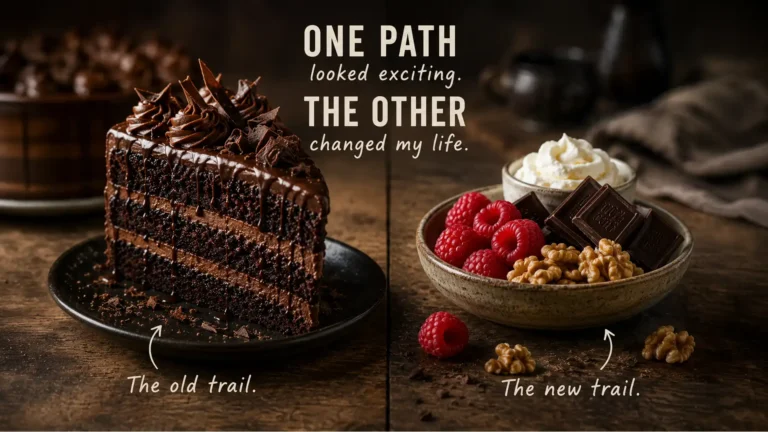 The path choice that changed my life. The path to the left kept me sick for decades. the path to the right saved me.